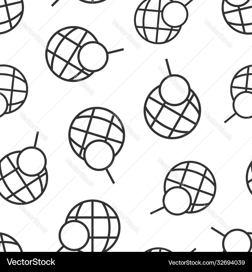 Globe search icon in flat style network Vector Image