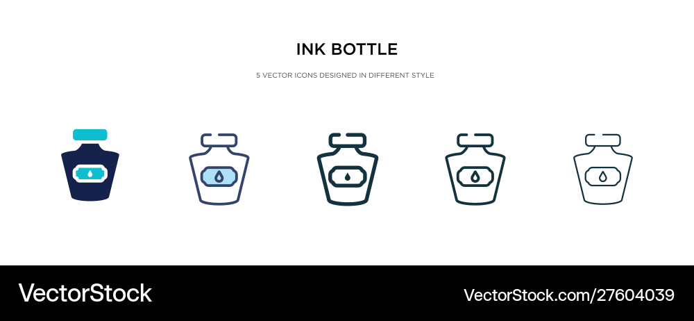Ink bottle icon in different style two colored Vector Image