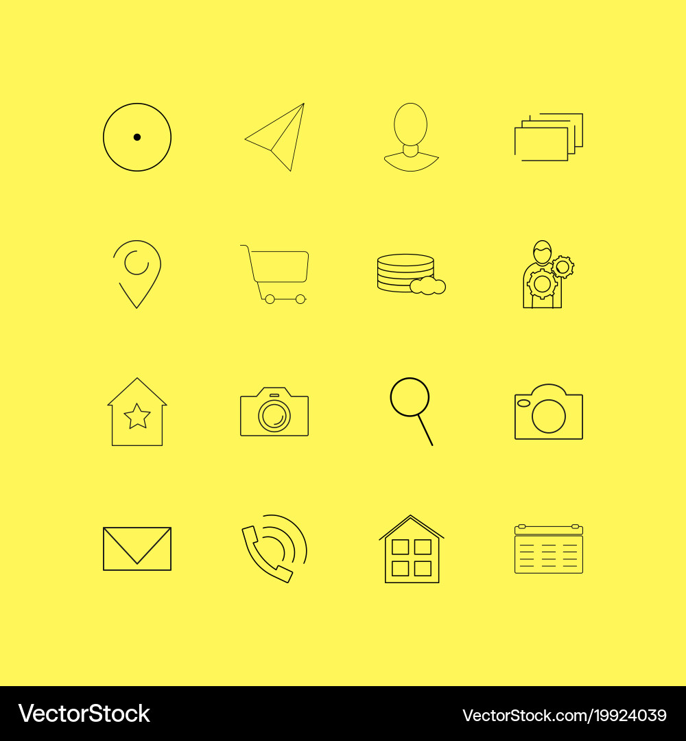 Interface linear icon set simple outline icons Vector Image