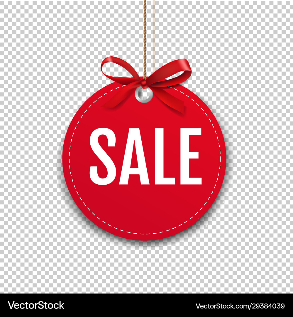 Label with rope and red bow transparent background Label with rope and red bow transparent background vector image