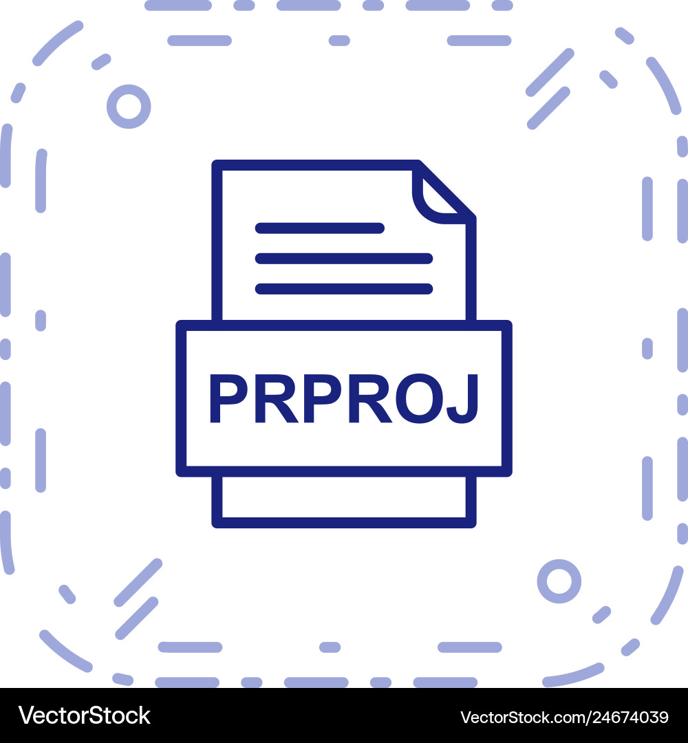 Prproj file document icon Vector Image