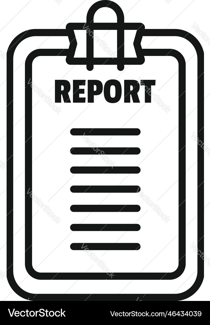 Report data icon outline document chart vector image