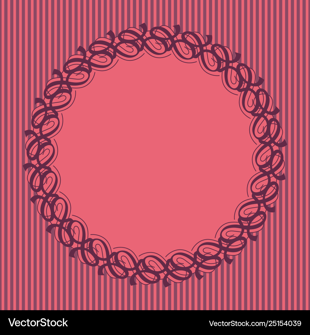 Round frame with decorative elements Vector Image