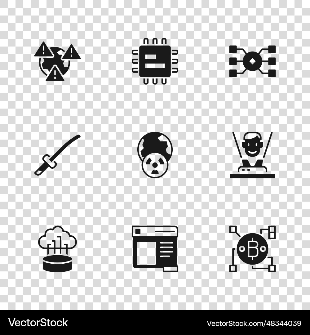 Set browser window hologram blockchain technology Set browser window hologram blockchain technology vector image