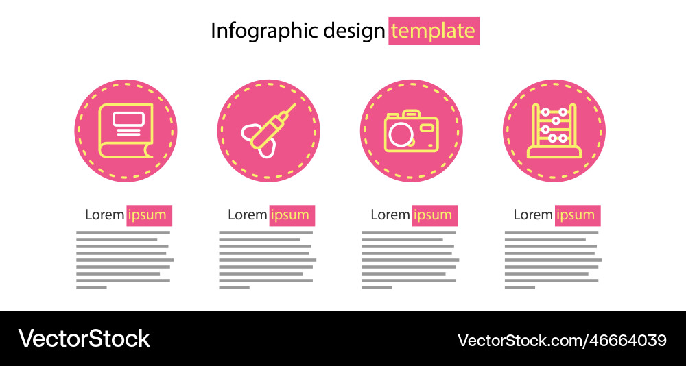 Set line photo camera abacus dart arrow and book Set line photo camera abacus dart arrow and book vector image