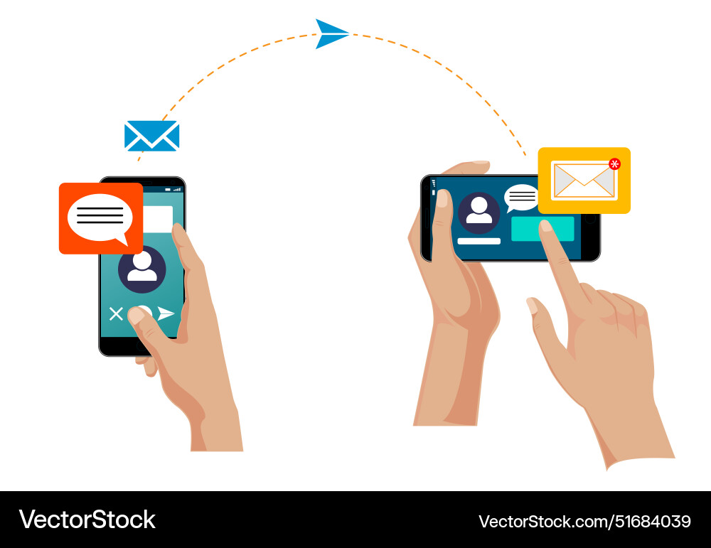 Set of direct message process concept eps Set of direct message process concept eps vector image