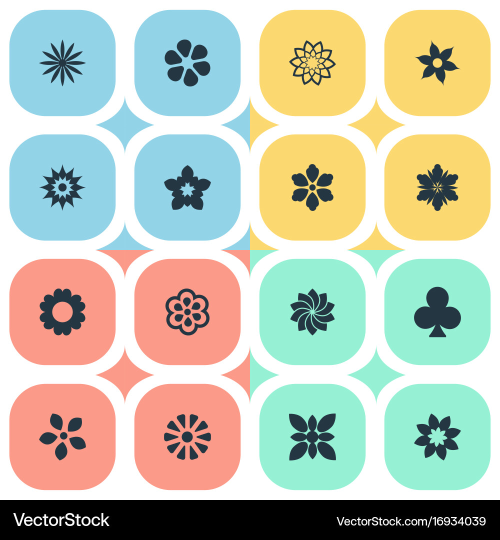 Set of simple icons element vector image