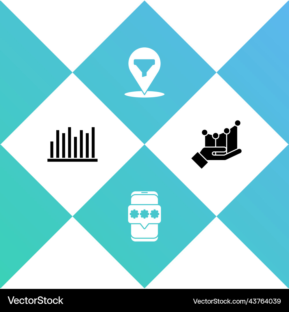 Set pie chart infographic mobile and password Vector Image
