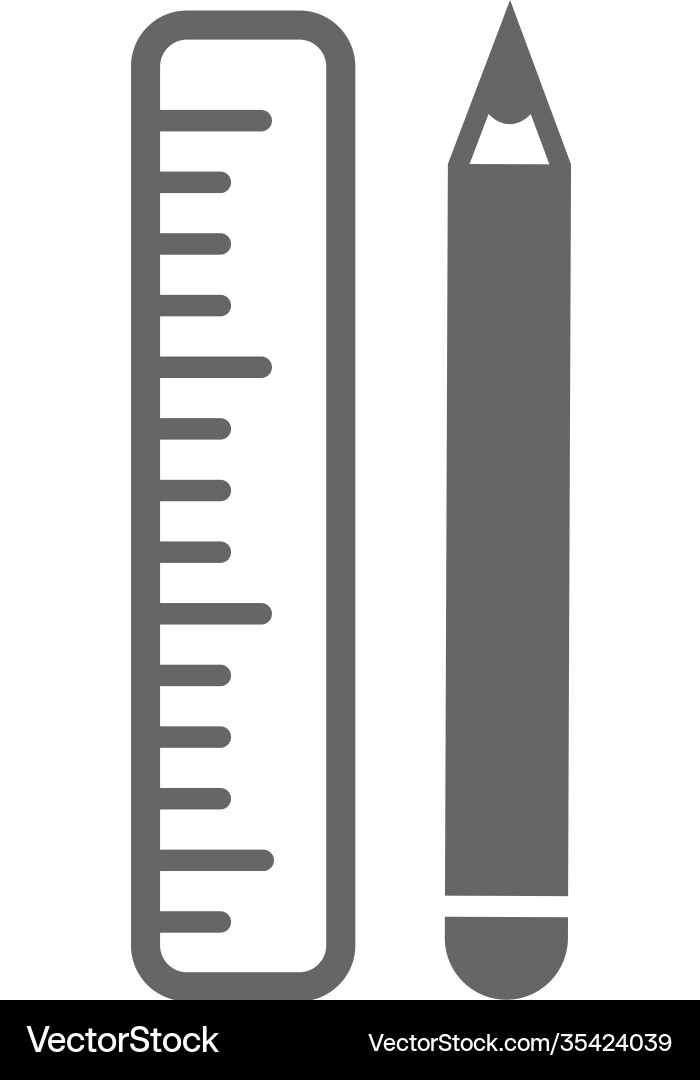 Set ruler tools icon engineering simple Vector Image