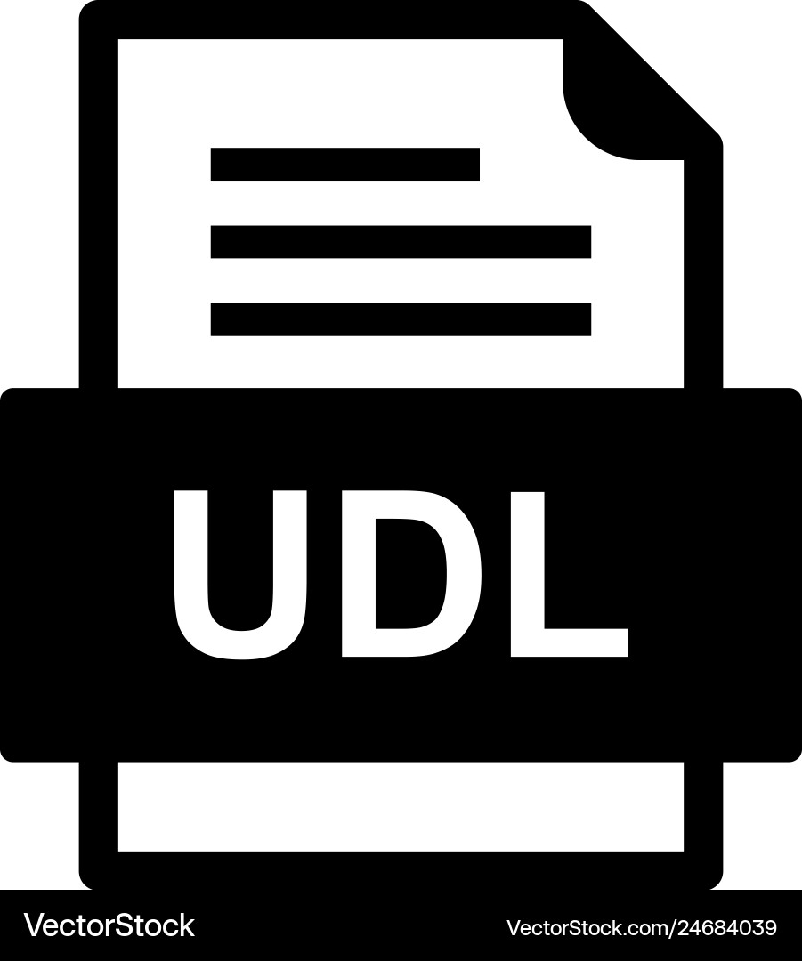 Udl file document icon Vector Image