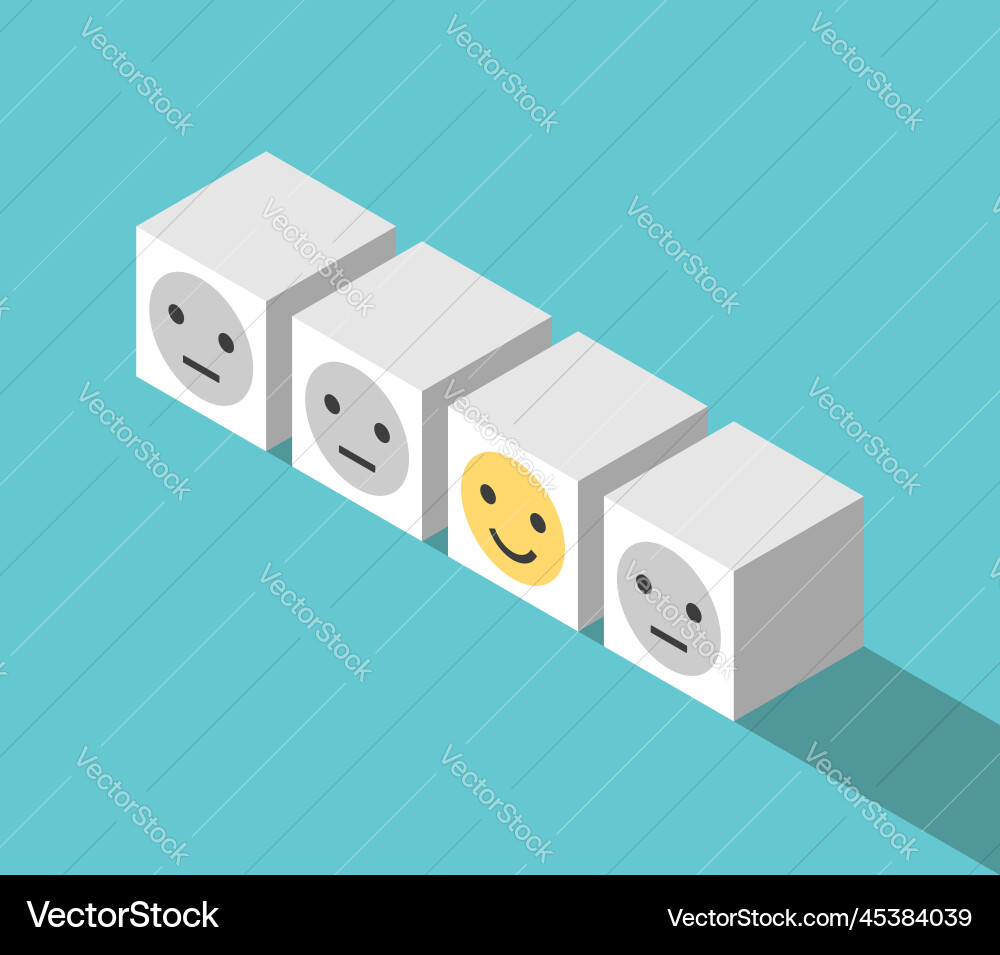 Unique happy smiling cube Unique happy smiling cube vector image