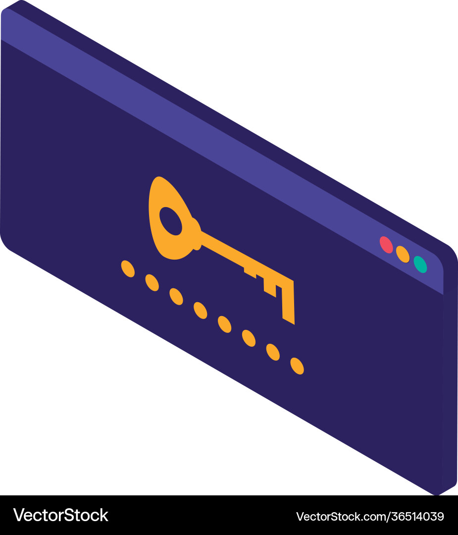 Website password access security isometric icon vector image