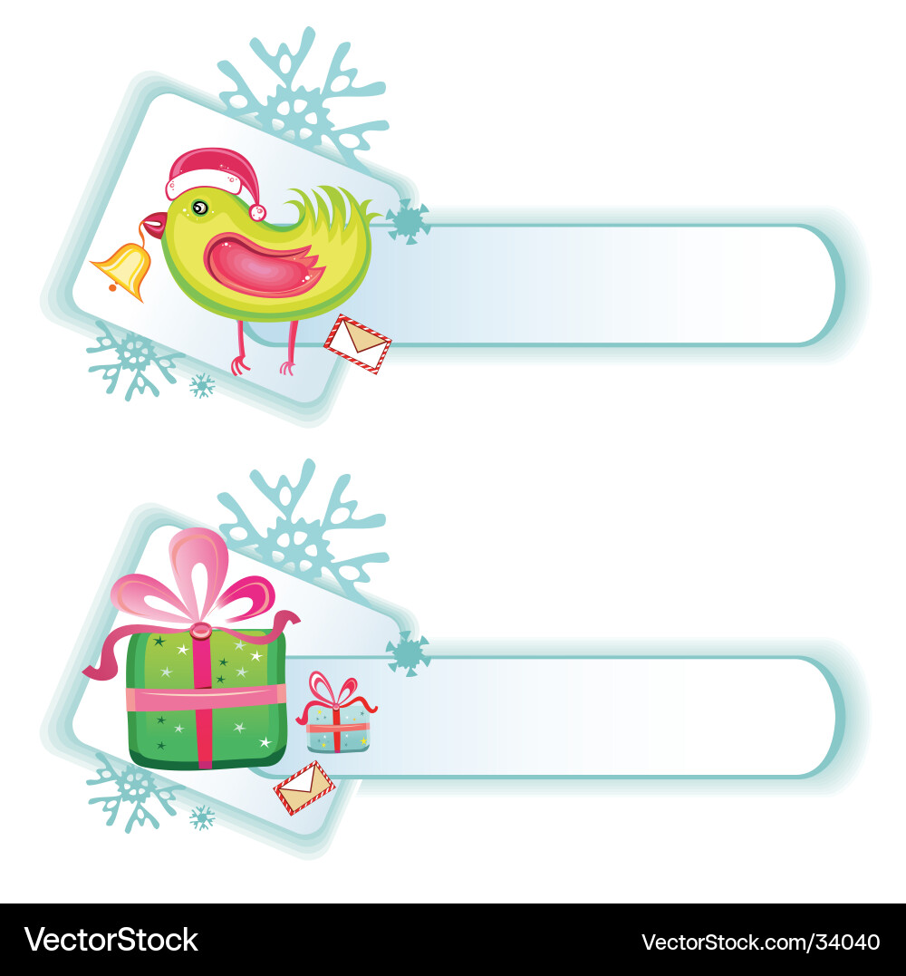 Christmas Buttons Set Vector Image