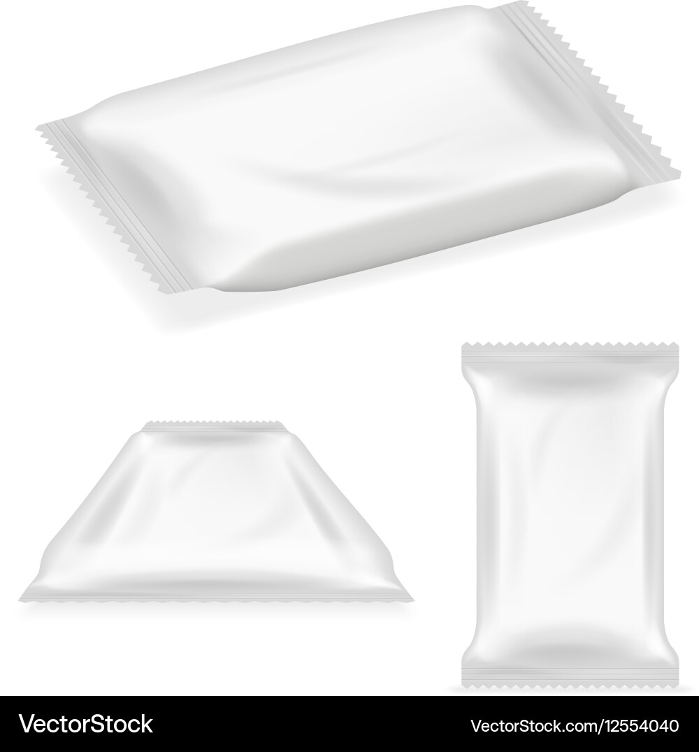 Flow pack isolated icon set realistic 3d design vector image