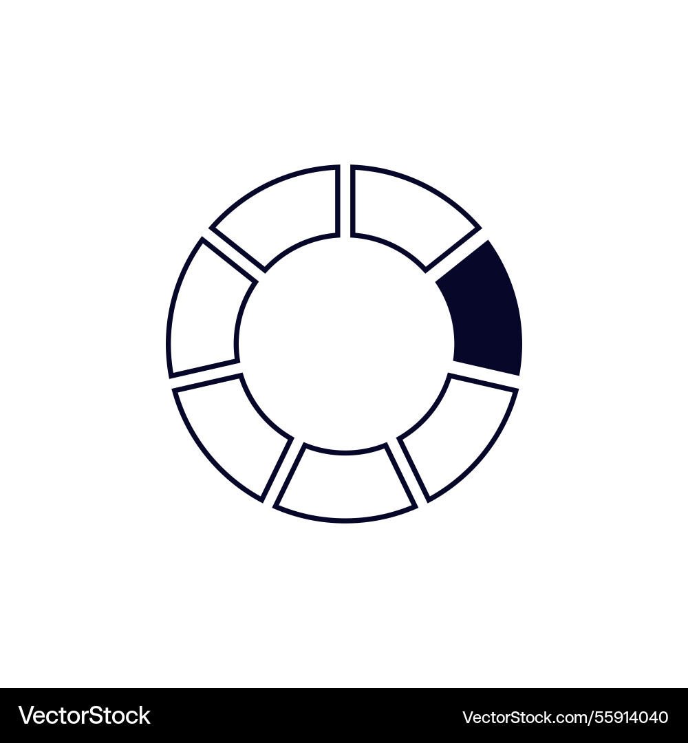 Minimalistic circular shape with five segments Vector Image