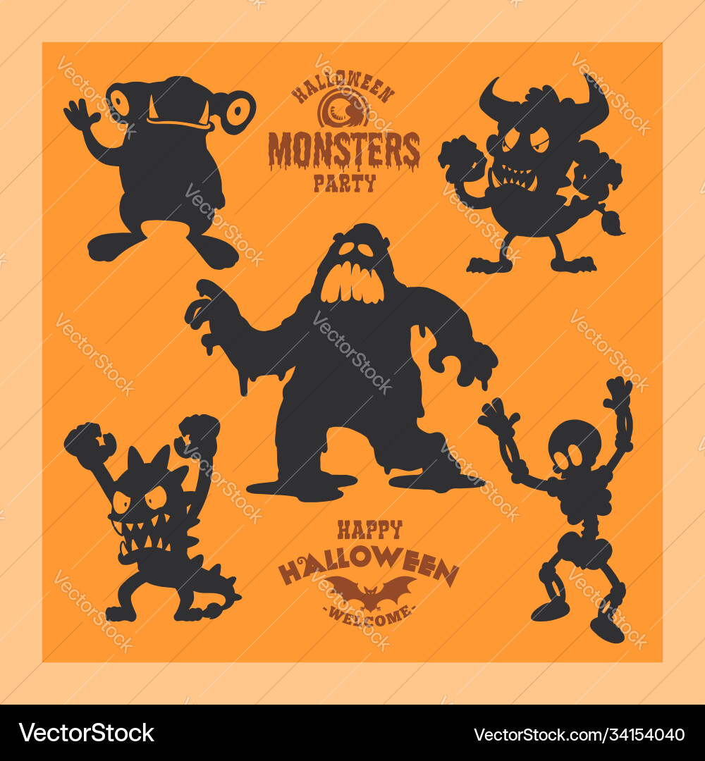 Monster für Halloween eine Sammlung Monster für Halloween eine Sammlung vektorbild