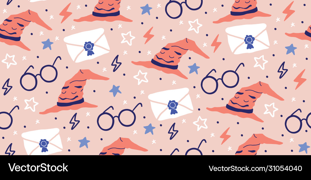 Seamless pattern with magician objects Seamless pattern with magician objects vector image