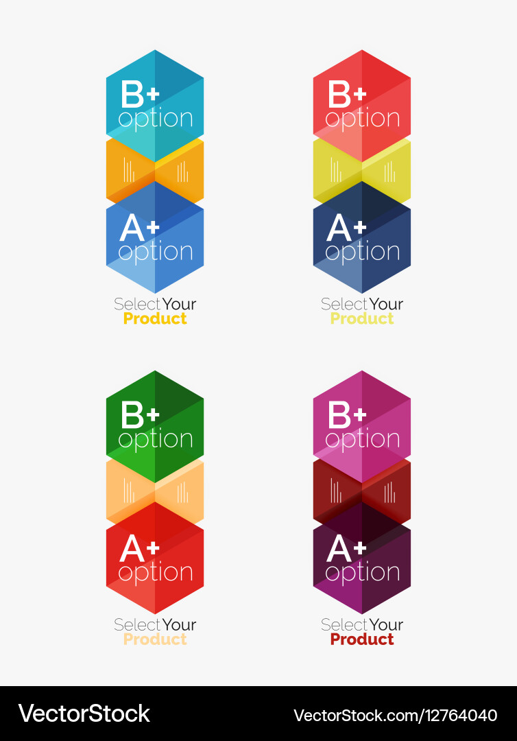 Set of business hexagon layouts with text Vector Image