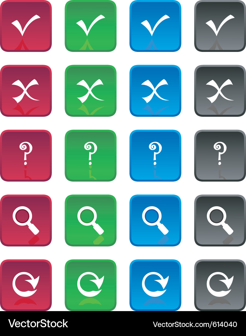 Square web buttons Vector Image