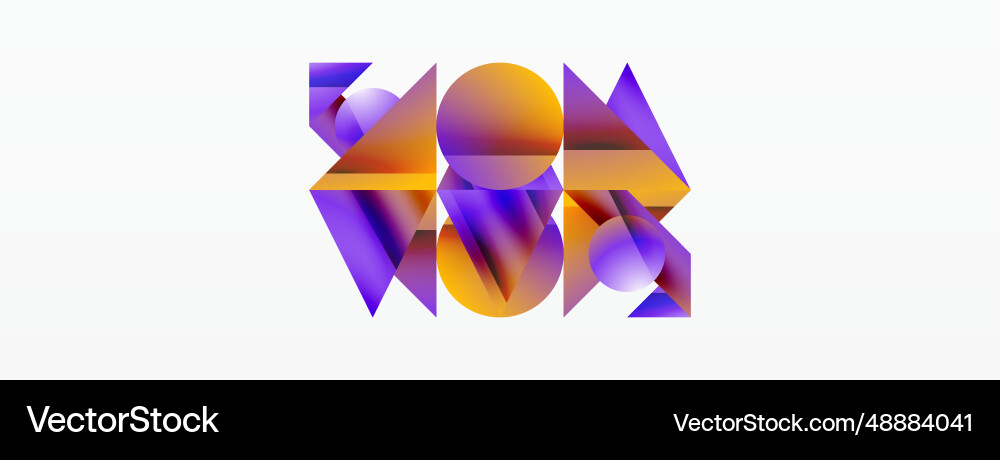 Assorted geometric shapes unite in a minimalistic Vector Image