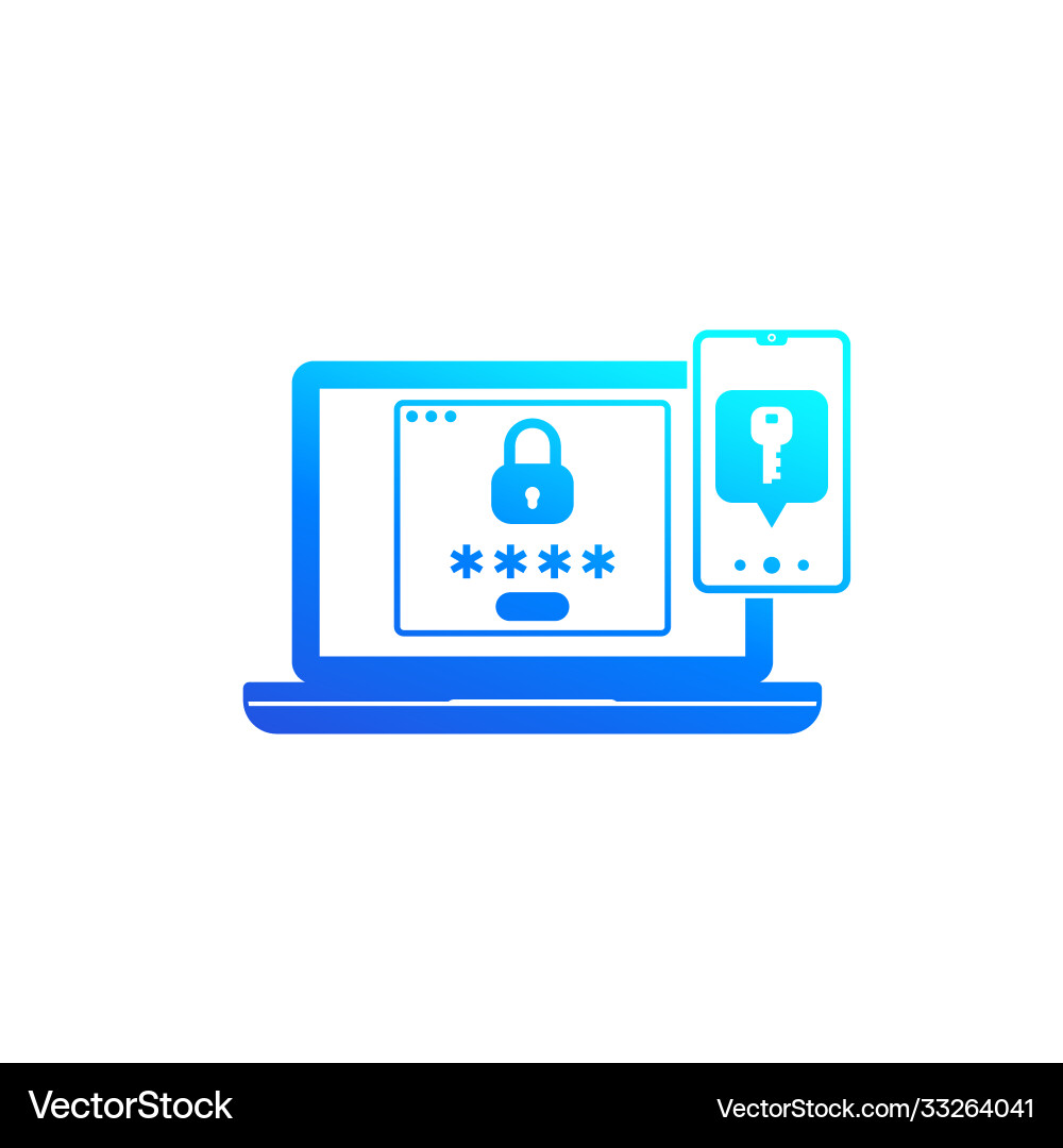 Authentication in two steps icon Vector Image