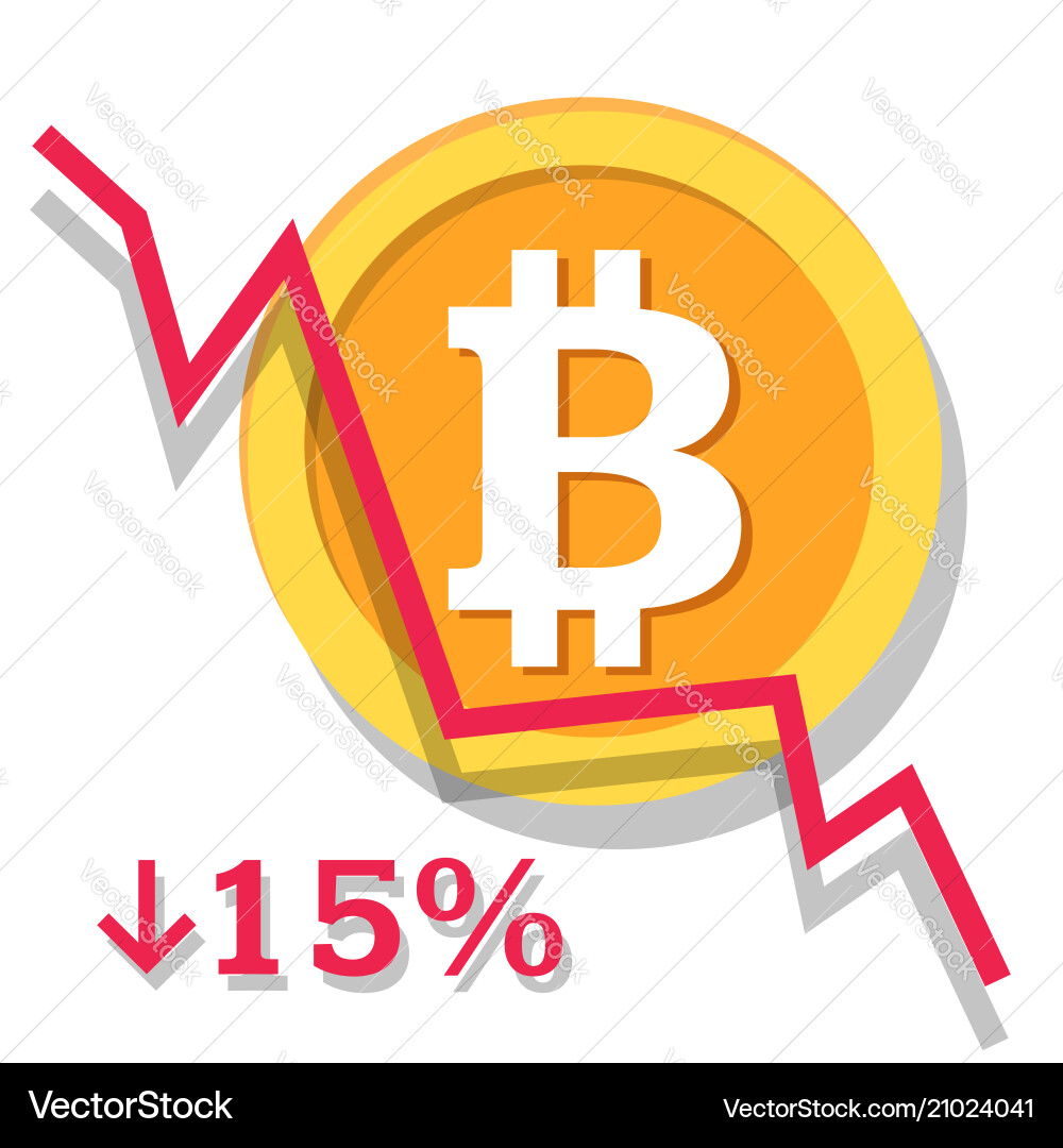 Bitcoin depreciation chart – Royalty-Free Vector | VectorStock