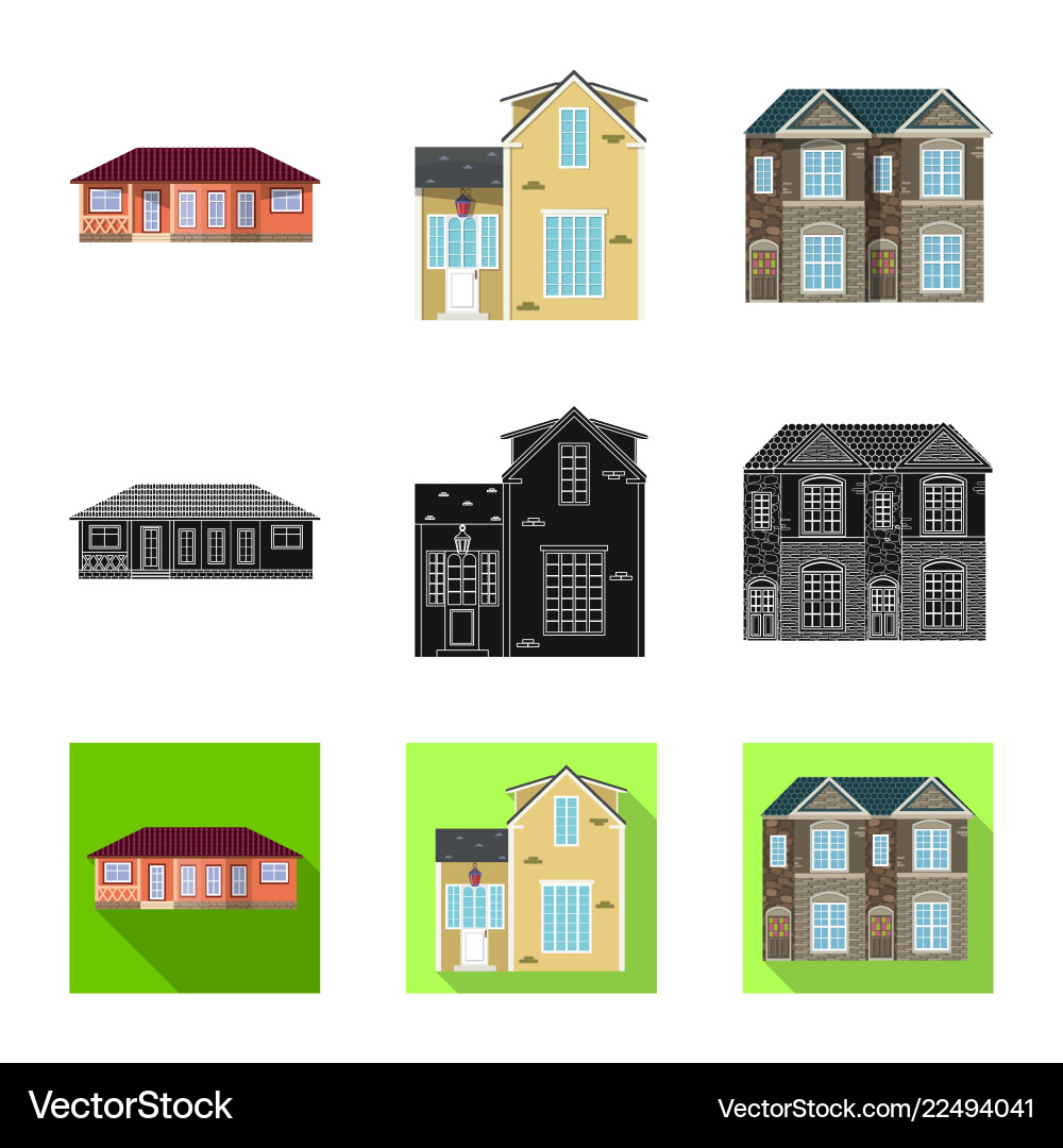 Building and front sign Vector Image