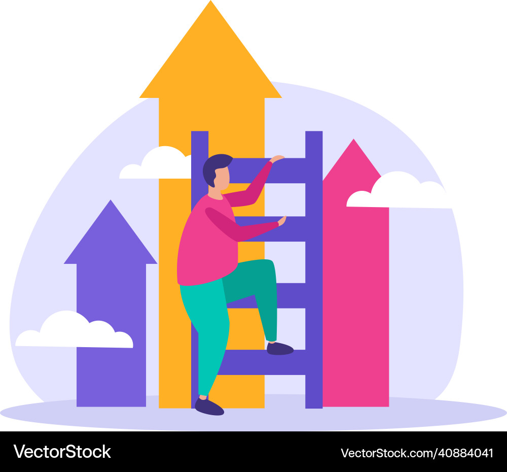 Business gamification ladder composition vector image