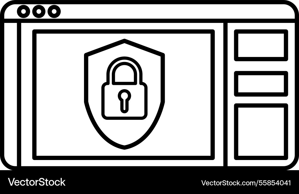 Computer screen with a background and lock Computer screen with a background and lock vector image