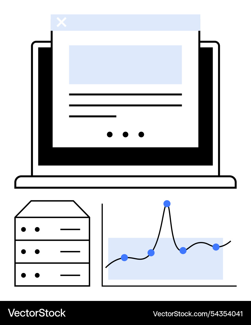 Digital performance data analysis and web Digital performance data analysis and web vector image