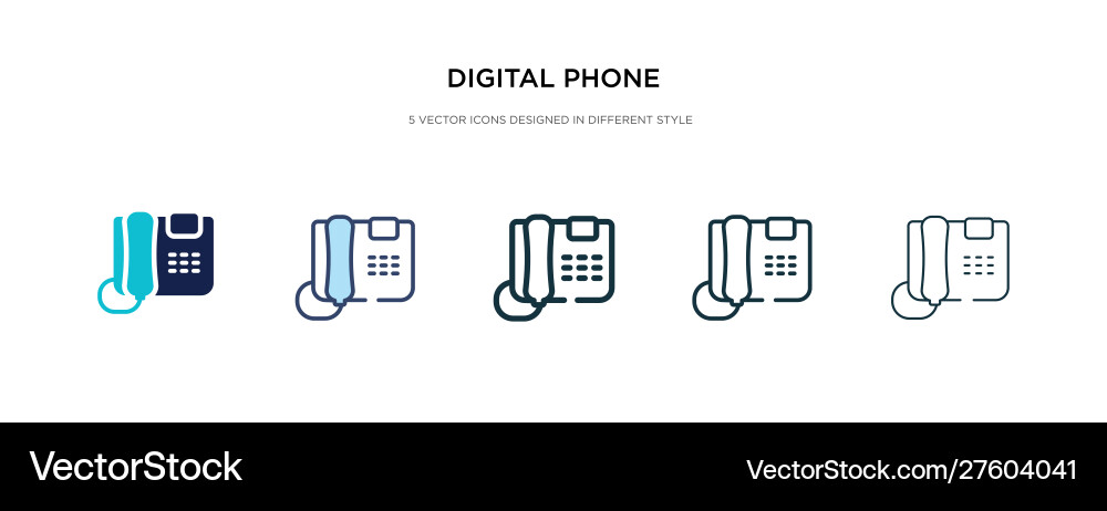 Digital Phone Icons - Multiple Styles vector image