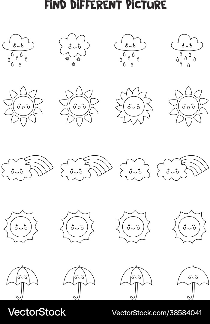 Find weather elements which is different from Vector Image