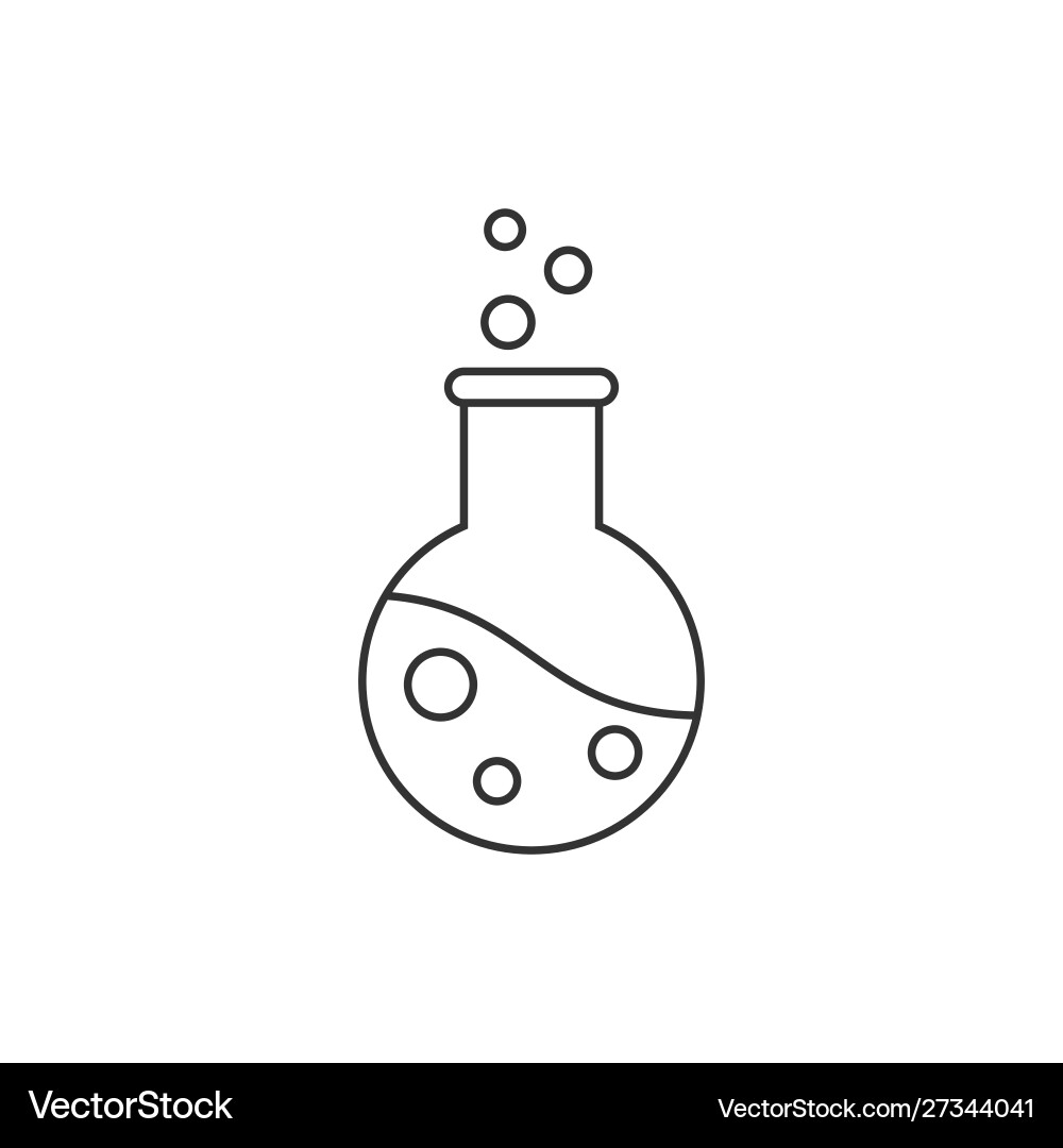 Flask line icon on white background editable vector image