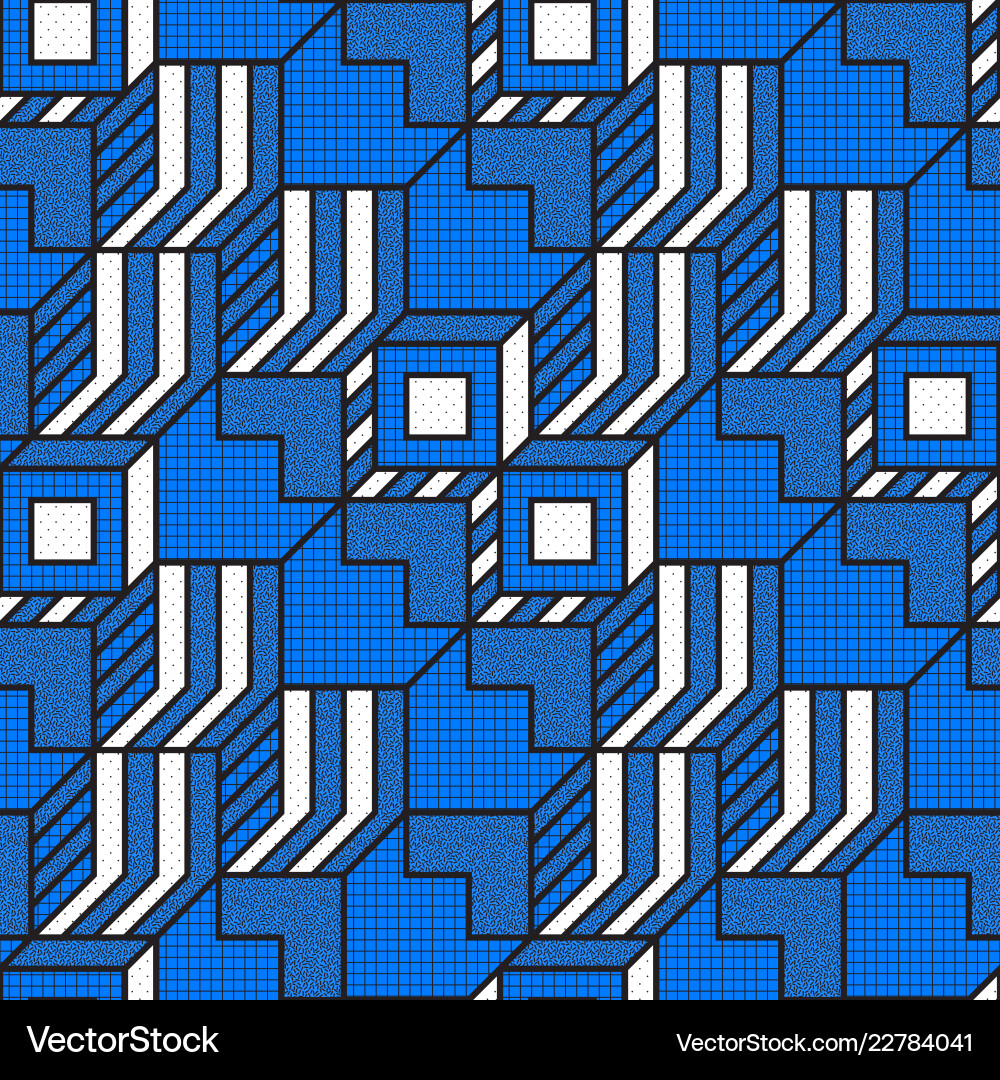 Geometric seamless patterns with textured Geometric seamless patterns with textured vector image
