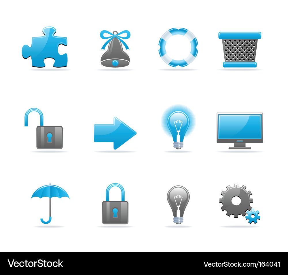 Glossy Web Icon Set vector image