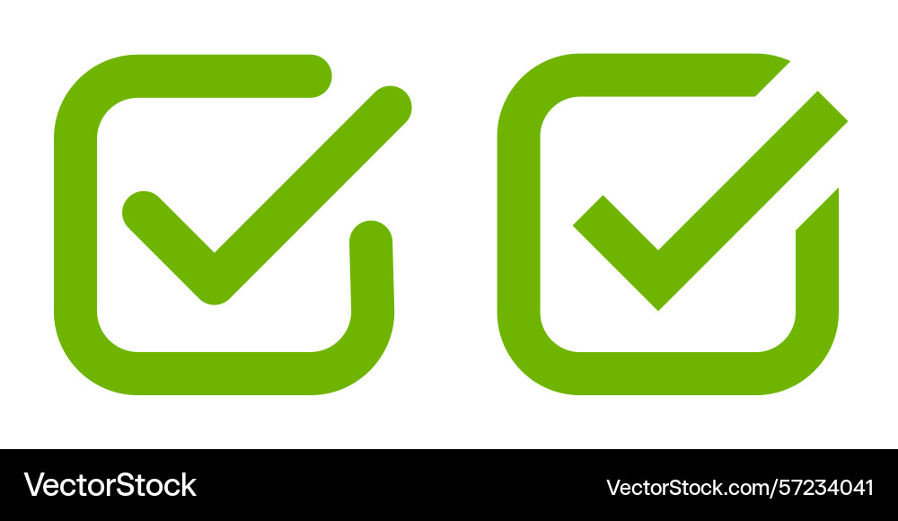 Green check mark icon checkbox or approved Vector Image