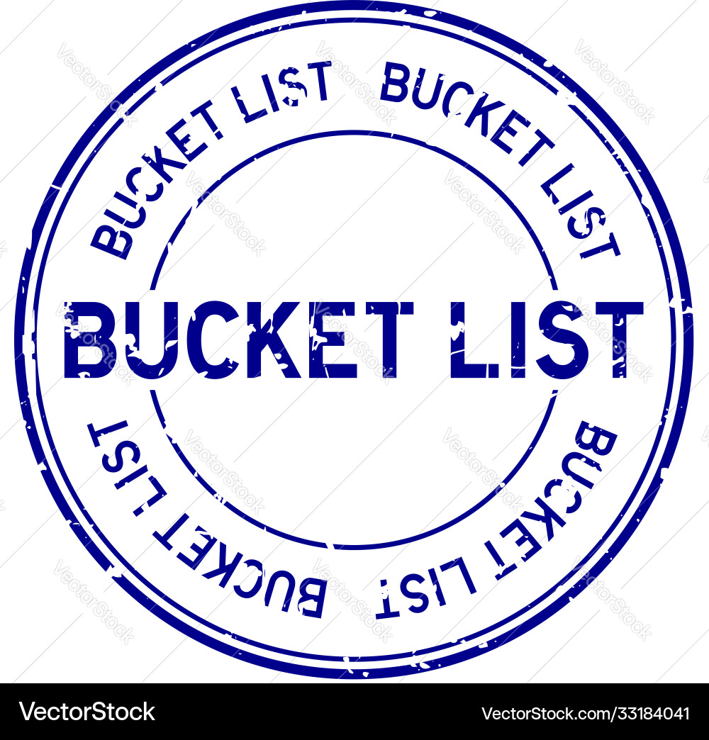 Grunge Blue Bucket List Stamp Vector Image