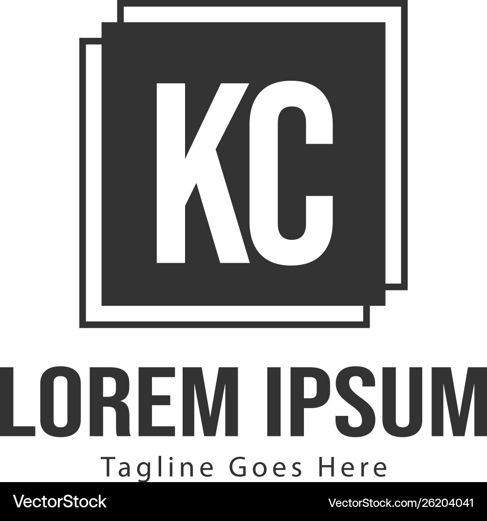 Initial kc logo template with modern frame Initial kc logo template with modern frame Vector Image