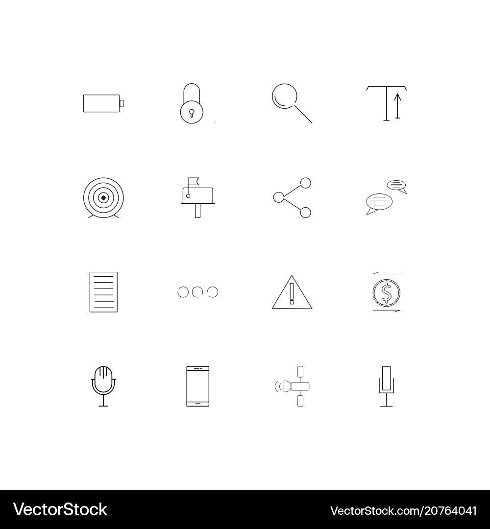 Internet of things linear thin icons set outlined vector image