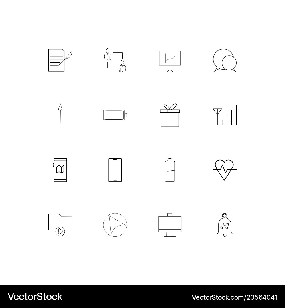 Internet of things simple linear icons set vector image