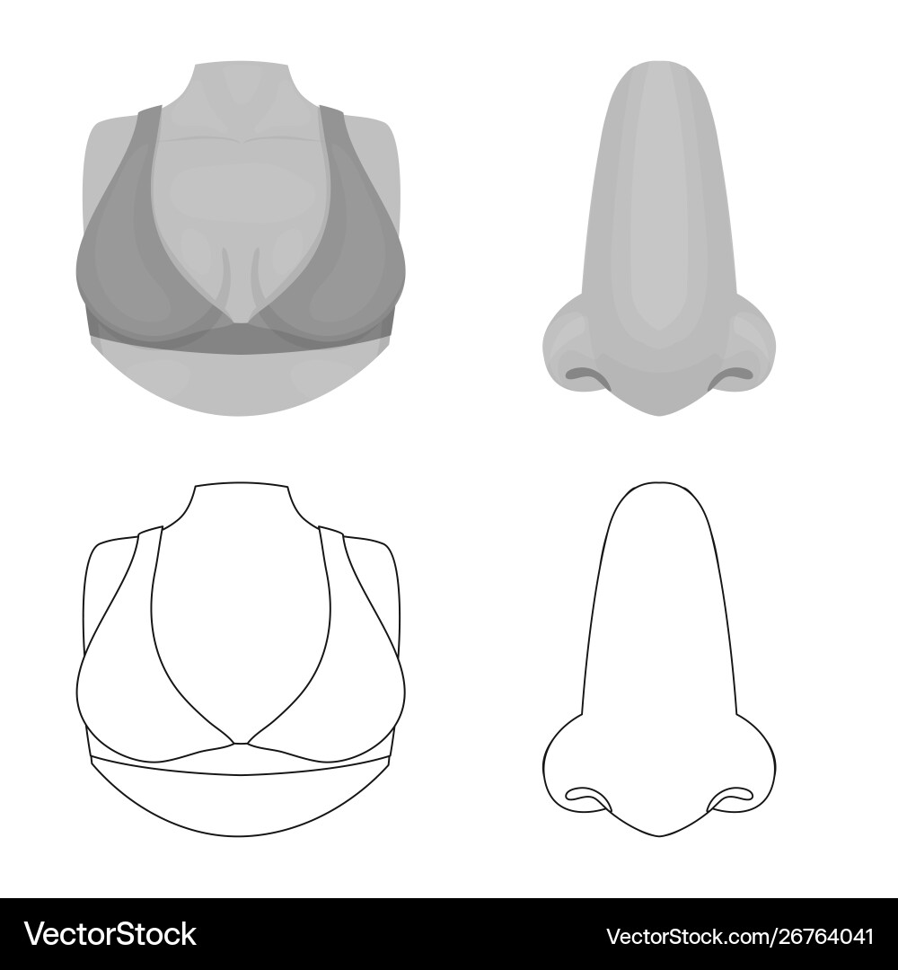 Isolated object body and part symbol vector image