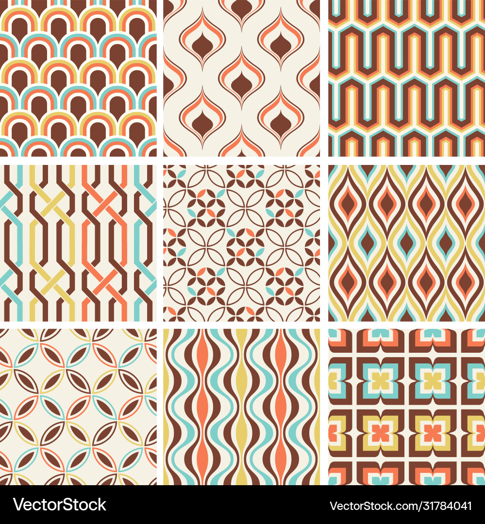 Nostalgic Retro Geometric Pattern vector image