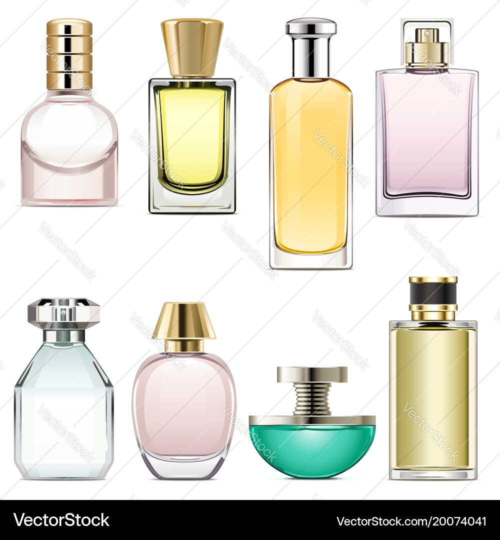 Perfume icons set 3 Royalty Free Vector Image - VectorStock
