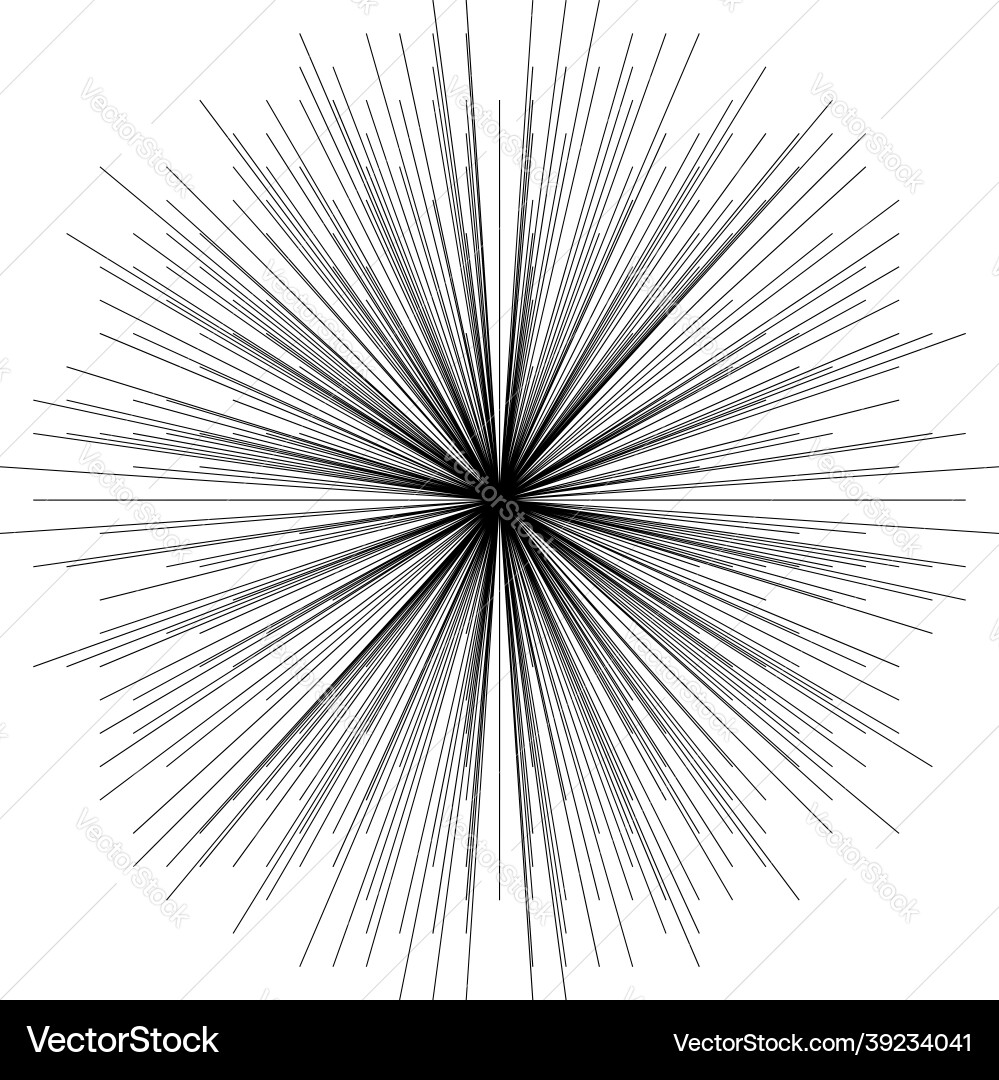 Radial radiating dynamic rays beams lines Vector Image