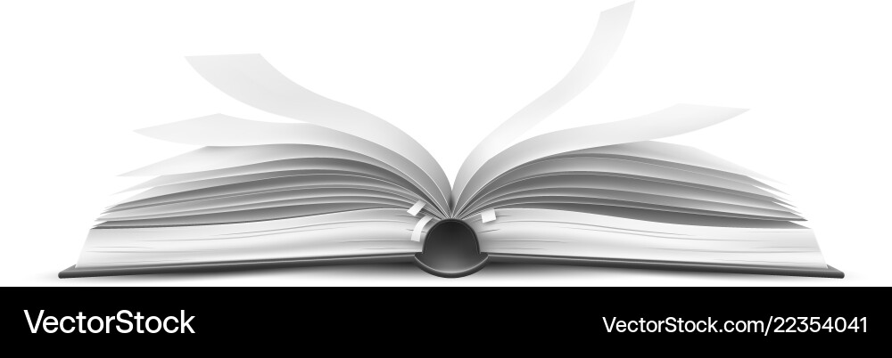 Realistisches offenes Buch mit Flattern Realistisches offenes Buch mit Flattern vektorbild