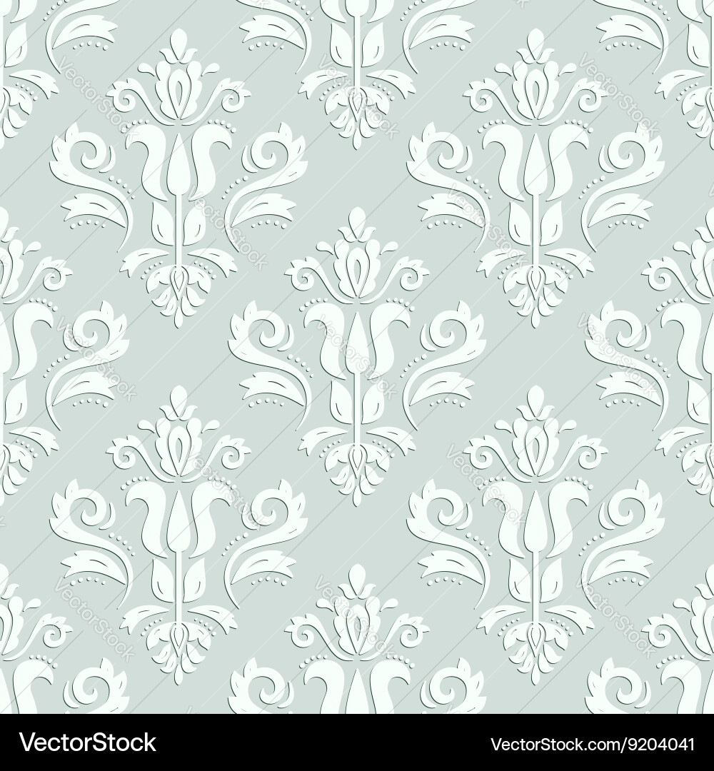 Seamless oriental pattern with 3d elements vector image
