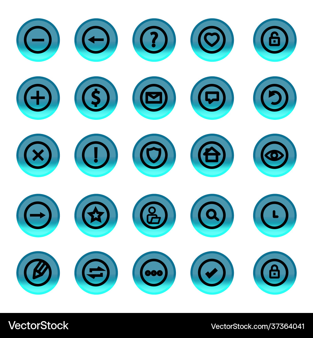 Set button icon mobile web application ui Set button icon mobile web application ui vector image