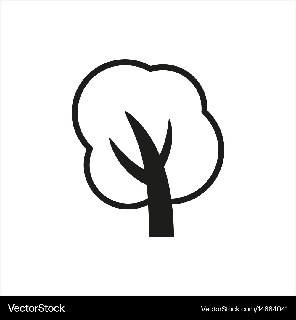 Simple minimal black tree icon symbol style Vector Image