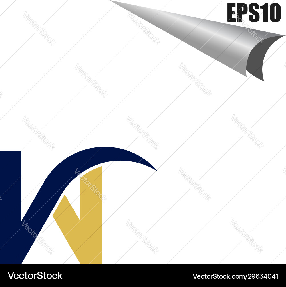 Simple vw initial monogram design template Vector Image