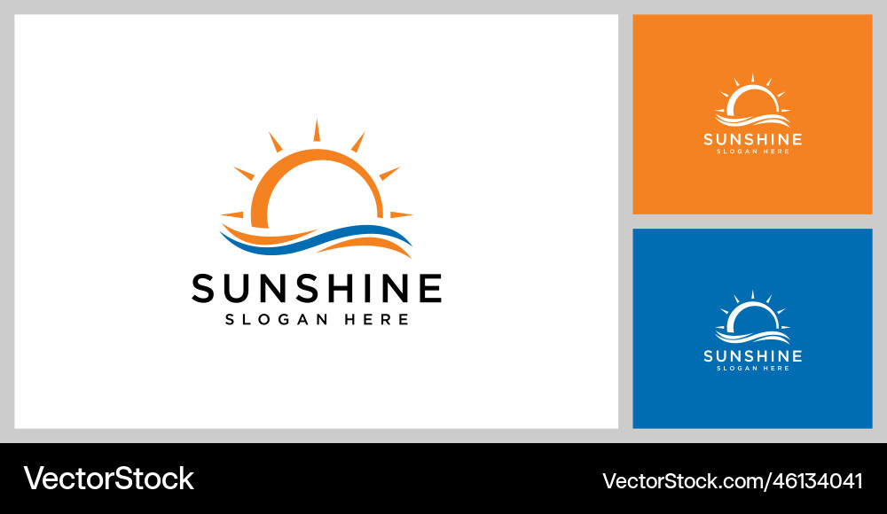 Sun logo icon design linear Royalty Free Vector Image